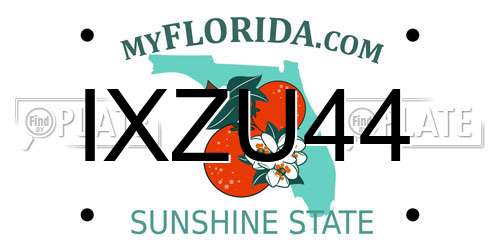IXZU44 Florida License Plate