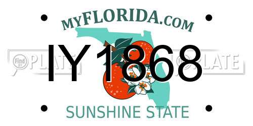 IY1868 Florida License Plate