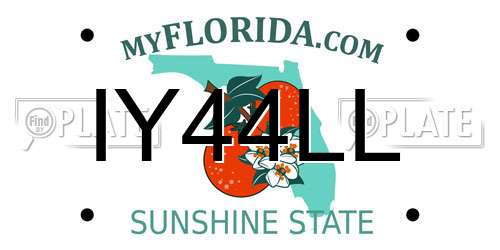 IY44LL Florida License Plate