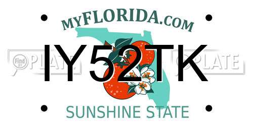 IY52TK Florida License Plate