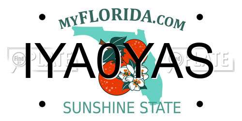 IYA0YAS Florida License Plate
