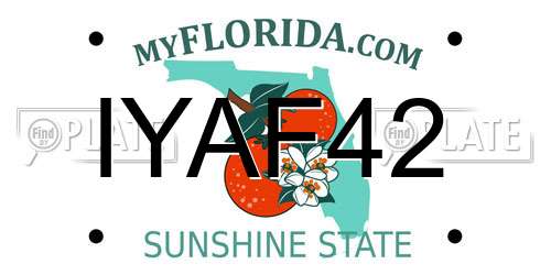 IYAF42 Florida License Plate