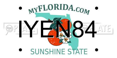 IYEN84 Florida License Plate