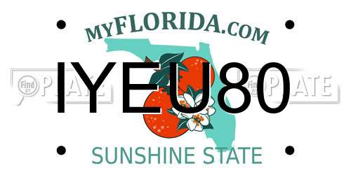 IYEU80 Florida License Plate