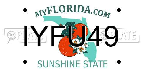 IYFU49 Florida License Plate