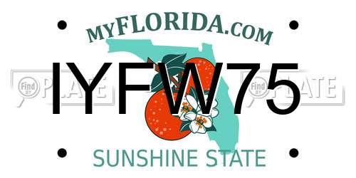 IYFW75 Florida License Plate