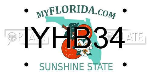 IYHB34 Florida License Plate