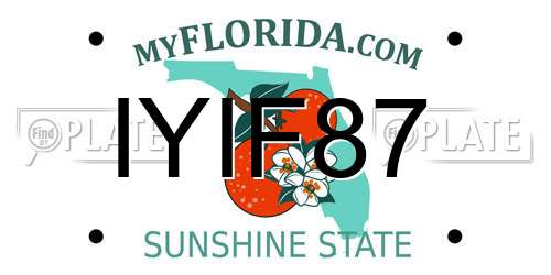 IYIF87 Florida License Plate