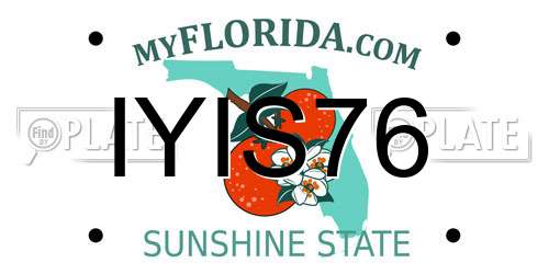 IYIS76 Florida License Plate