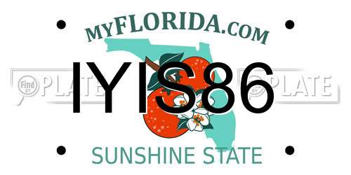 IYIS86 Florida License Plate