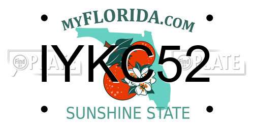 IYKC52 Florida License Plate