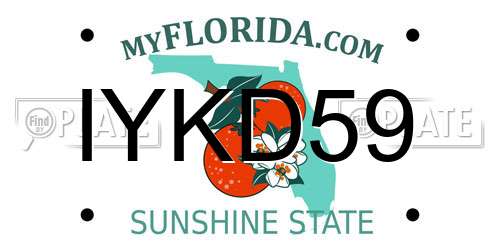 IYKD59 Florida License Plate