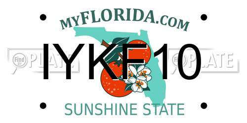 IYKF10 Florida License Plate
