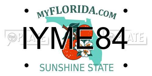 IYME84 Florida License Plate