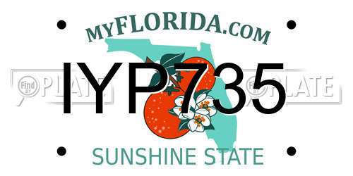 IYP735 Florida License Plate