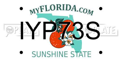 IYP73S Florida License Plate