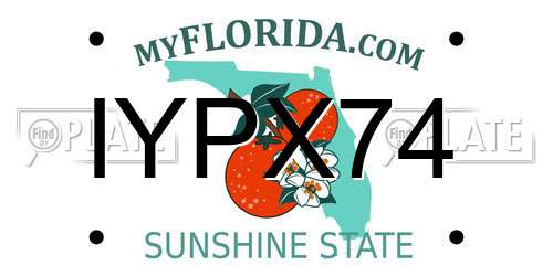IYPX74 Florida License Plate