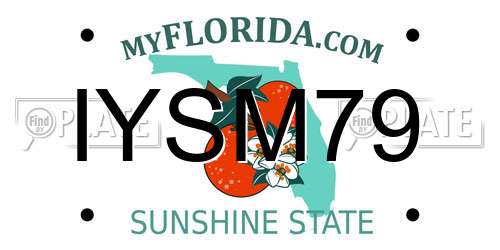 IYSM79 Florida License Plate