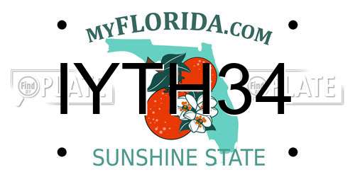 IYTH34 Florida License Plate