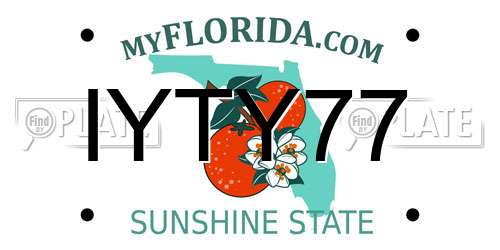 IYTY77 Florida License Plate