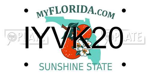 IYVK20 Florida License Plate