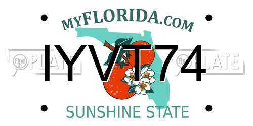 IYVT74 Florida License Plate