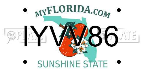 IYVV86 Florida License Plate