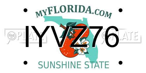 IYVZ76 Florida License Plate