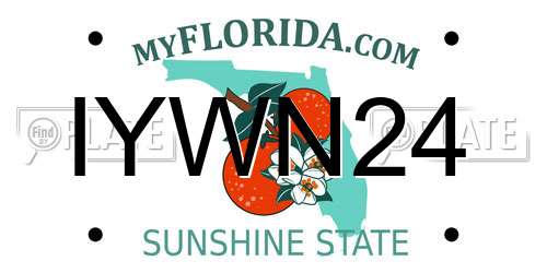 IYWN24 Florida License Plate