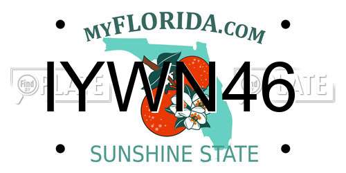 IYWN46 Florida License Plate