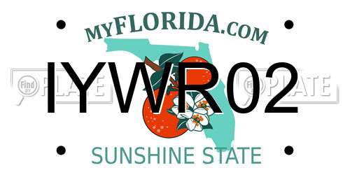 IYWR02 Florida License Plate