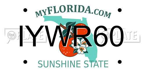 IYWR60 Florida License Plate