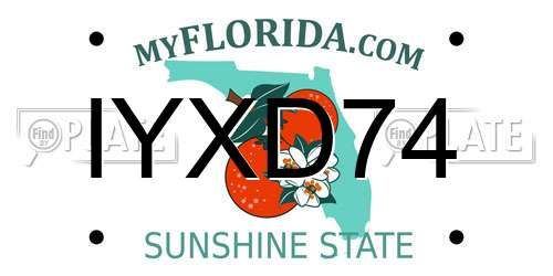 IYXD74 Florida License Plate