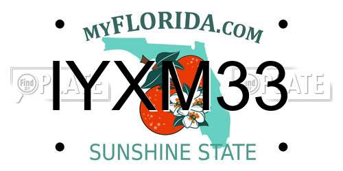 IYXM33 Florida License Plate