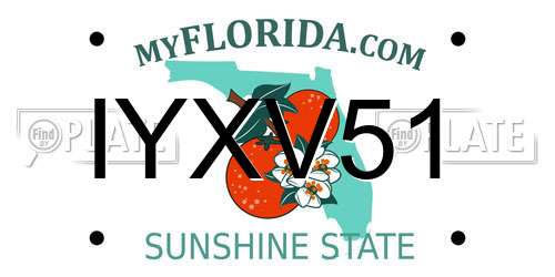 IYXV51 Florida License Plate