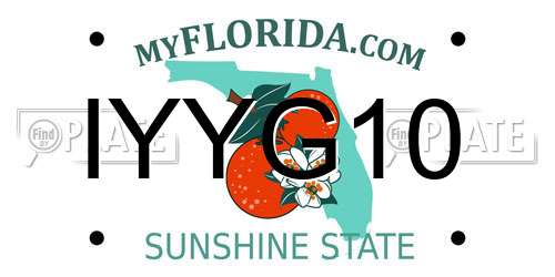IYYG10 Florida License Plate