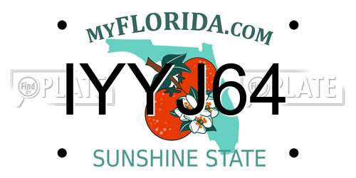 IYYJ64 Florida License Plate