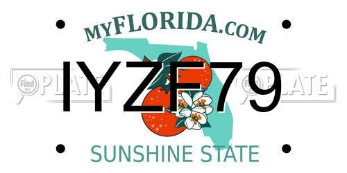 IYZF79 Florida License Plate