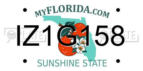 IZ1G158 Florida License Plate