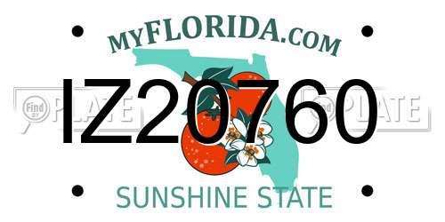 IZ20760 Florida License Plate