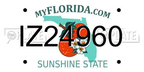 IZ24960 Florida License Plate