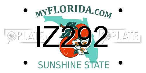 IZ292 Florida License Plate