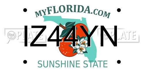 IZ44YN Florida License Plate