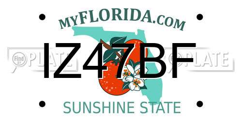 IZ47BF Florida License Plate
