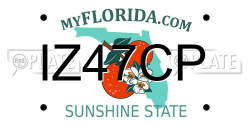 IZ47CP Florida License Plate