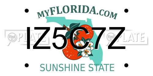 IZ5C7Z Florida License Plate