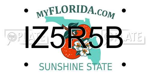 IZ5R5B Florida License Plate