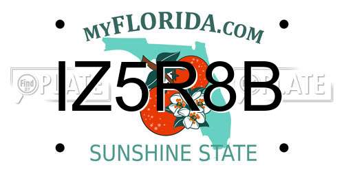 IZ5R8B Florida License Plate