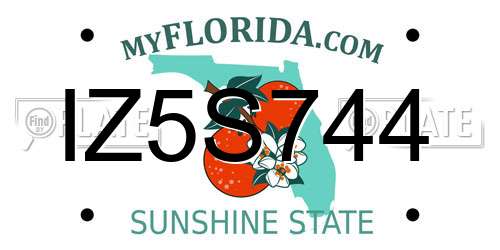 IZ5S744 Florida License Plate