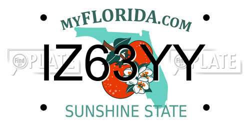IZ63YY Florida License Plate